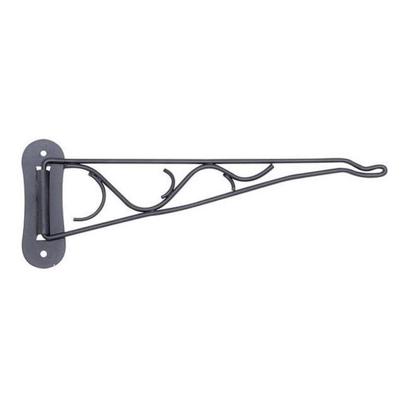 Panacea Products 85401 10 in. Steel Black Swivel Plant Bracket - Black Steel Swivel Design Wall Mount Plant Hook 1 in. Assembled Height Outdoor Use