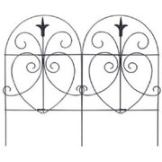 Panacea Products 89379 18 x 8 Black Romantic Garden Folding Fence Fencing - Quantity of 4