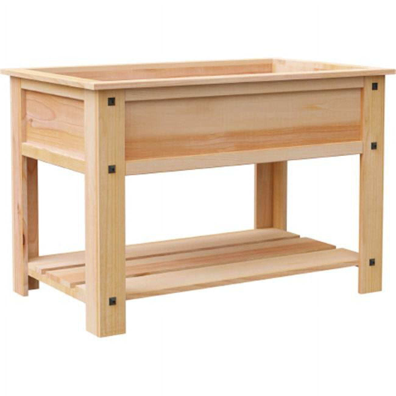 Mission Cedar Elevated Garden Bed with Storage Shelf