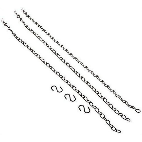 Panacea Products Replacement Hanging Chains for Flower Pots, Steel, Black, 18" (Pack of 3)