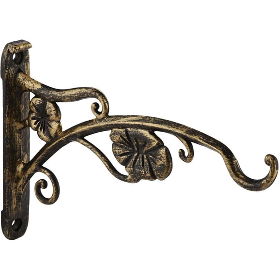 Panacea Flower Bracket Gold 9 Inch Hanging Plant Bracket - Cast Aluminum - 1 Piece