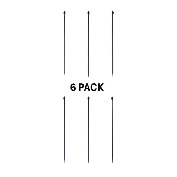 Panacea Steel Garden Fence Posts, 46" Black Metal Fence Panels for Outdoors (6 Pack)
