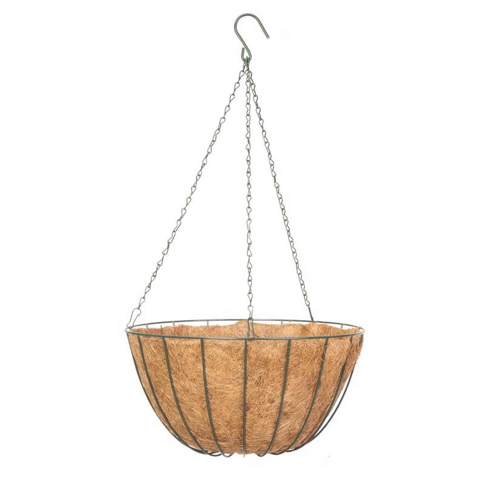 Green 14" Round Hanging Basket with Coco Fiber Liner