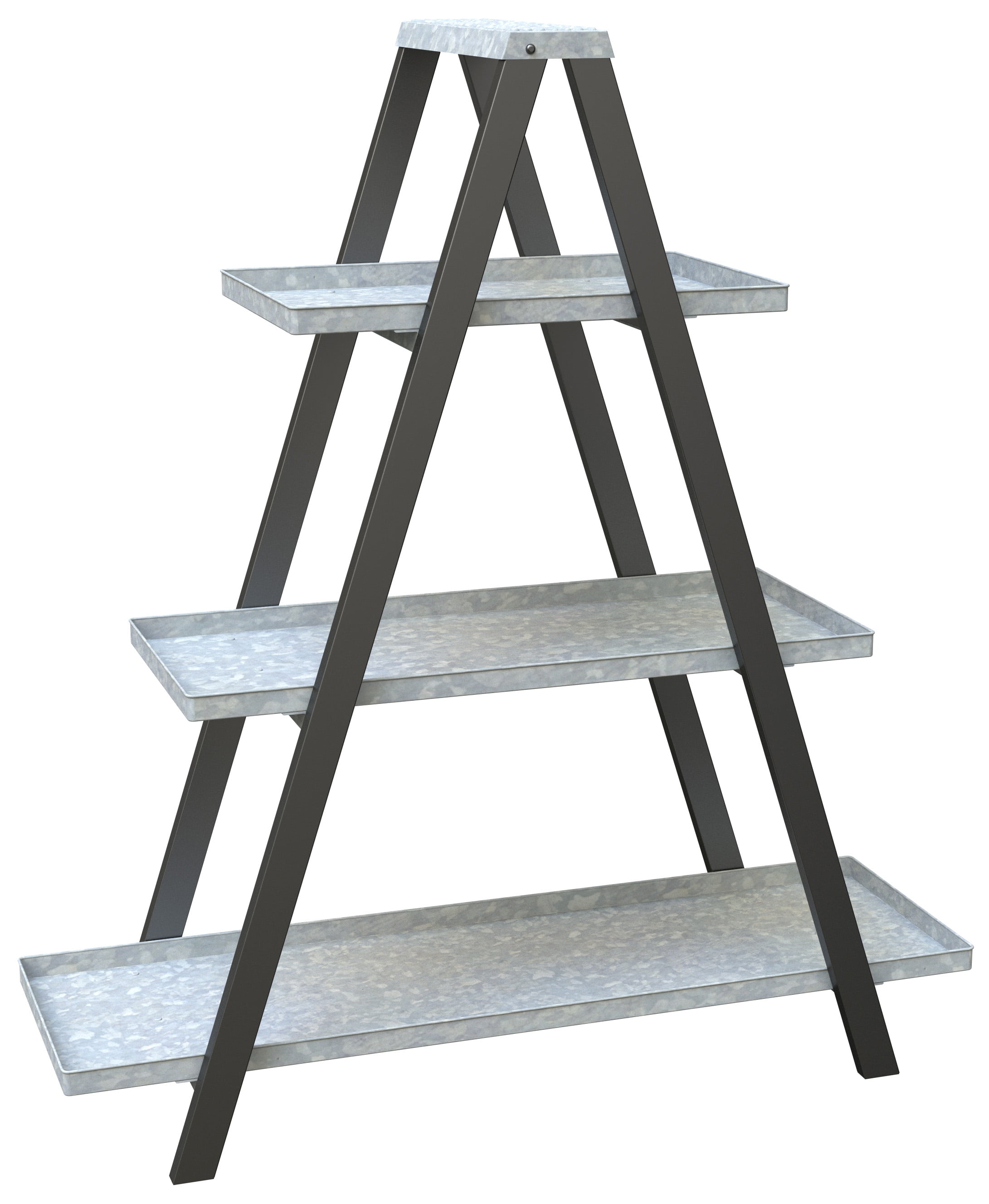 Panacea Vintage A-Frame Ladder Plant Stand, Black, 45"H, High Plant Stand, Indoor/Outdoor