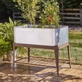 thumbnail image 1 of Panacea Vintage Galvanized Steel Stand Up Outdoor Garden Planter, Large Raised Bed, 1 of 5