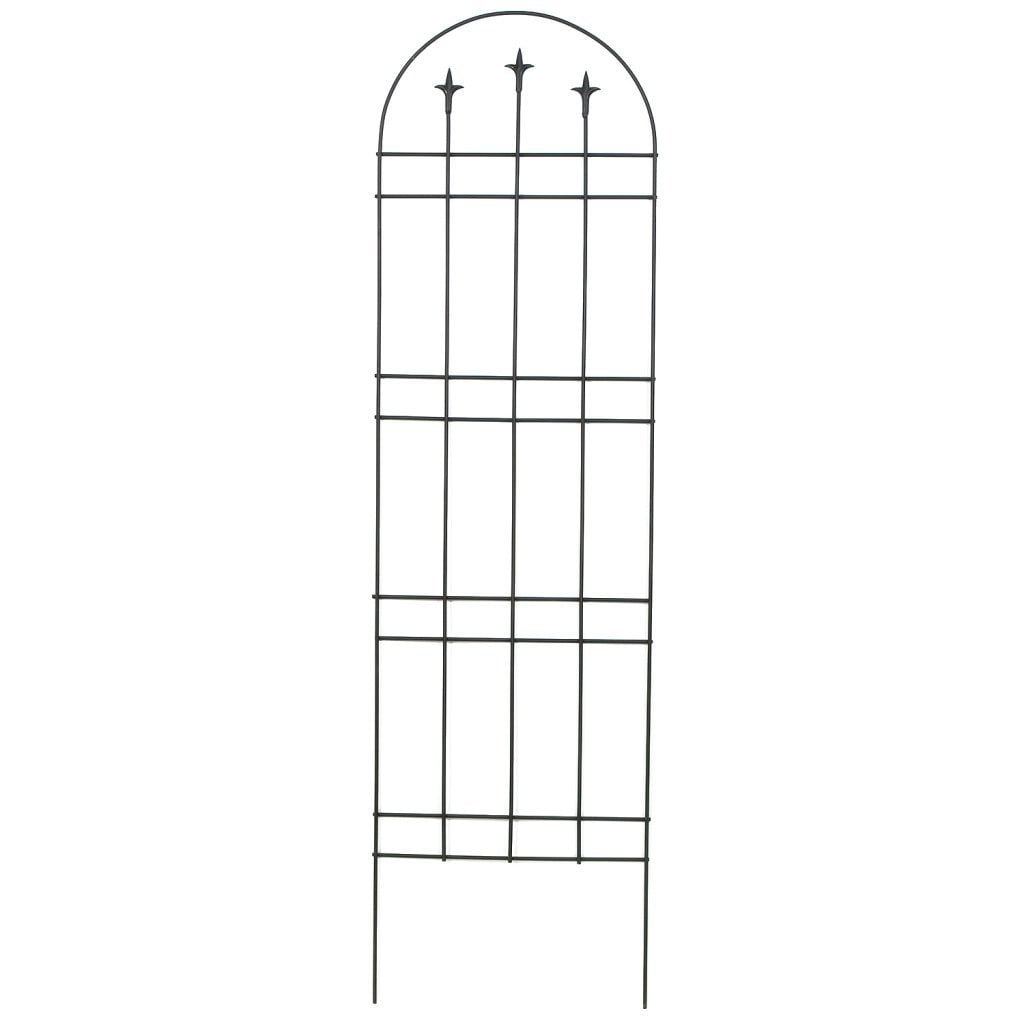 Black Steel Arch Trellis with Finials, 72"