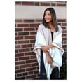 thumbnail image 1 of Panache Accessories Stripe Knit Cape Wrap Pashmina Shawl Top Stitch Tan/White, 1 of 2