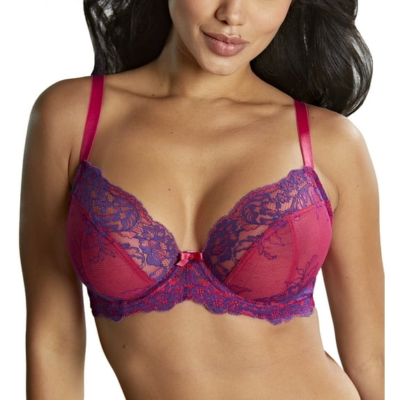 Panache Ana Lace Plunge Underwire Bra (9396),34GG,Orchid/Indigo