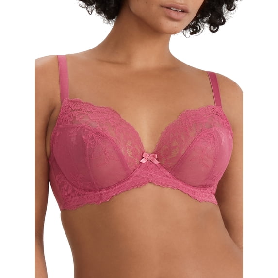 Panache Ana Lace Plunge Underwire Bra (9396),38F,Berry Pink