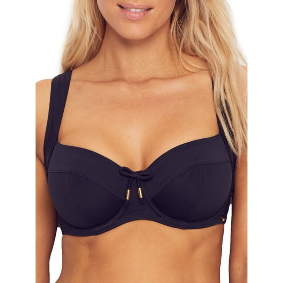 Panache BLACK Anya Riva Balconette Underwire Bikini Swim Top, US 38N, UK 38JJ