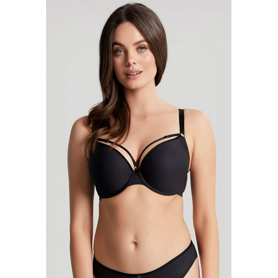 Panache BLACK Elan Luxe Plunge Cage Underwire Bra, US 36F, UK 36E