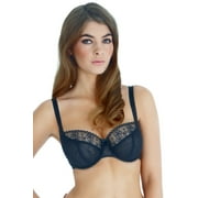 Panache BLACK Lucy Balconette Bra, US 34D, UK 34D