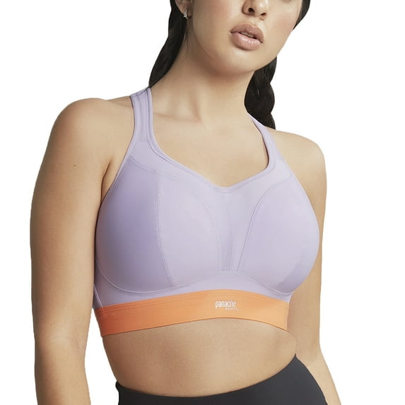 Panache Boundless Racerback Non-Wire Sports Bra (7341),28F,Lilac/Orange