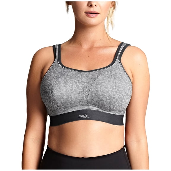 Panache Boundless Racerback Non-Wire Sports Bra (7341),34D,Charcoal Marl