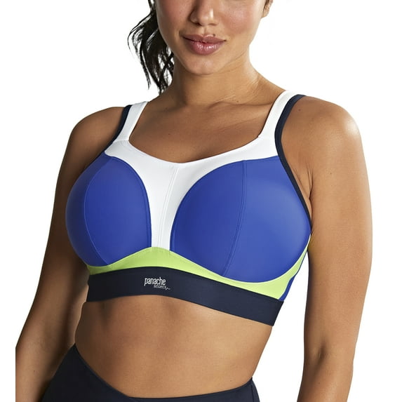 Panache Boundless Racerback Non-Wire Sports Bra (7341B),32J,Blue