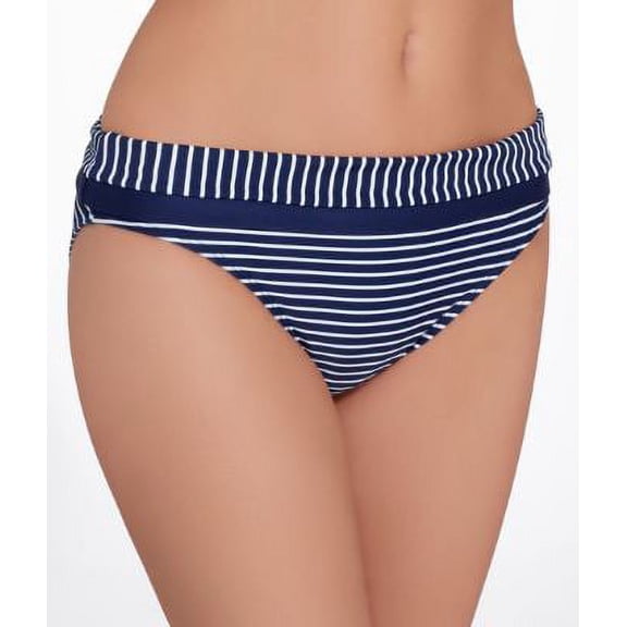 Panache Britt Stripe Fold-Over Bikini Swim Bottom