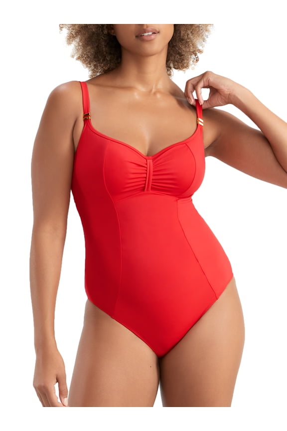 FIERY RED Anya Riva Balconnet One-Piece Swimsuit, US 32DDD, UK 32E