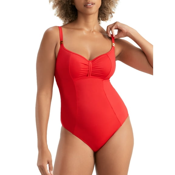 Panache FIERY RED Anya Riva Balconnet One-Piece Swimsuit, US 38DD, UK 38DD