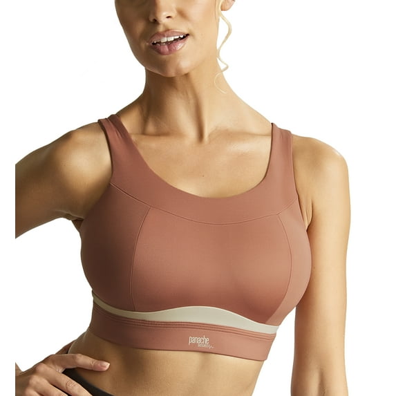 Panache Freedom Racerback Non-Wire Non-Padded Sports Bra (7344),30FF,Sienna Rose/Chalk