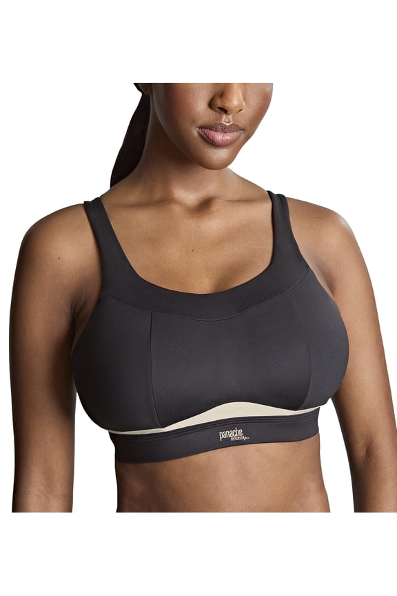 Freedom Racerback Non-Wire Non-Padded Sports Bra (7344),38HH,Black/Chalk