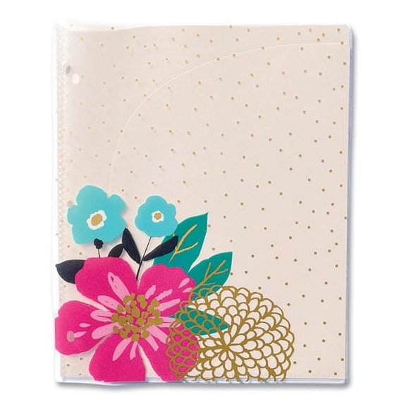 Panache Glossy 3-Hole Punched 6-Pocket Folder, 11 x 8.5, Assorted | Bundle of 5 Each