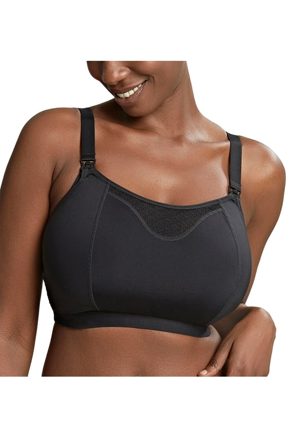 Katherine Non-Wire Molded Crop Nursing Bra (10391),40DD,Black
