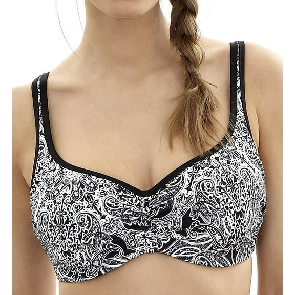 Panache MONOCHROME PRINT Santorini Balconnet Bikini Swim Top, US 32D, UK 32D