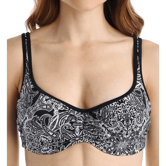 Panache MONOCHROME PRINT Santorini Balconnet Bikini Swim Top, US 34D, UK 34D