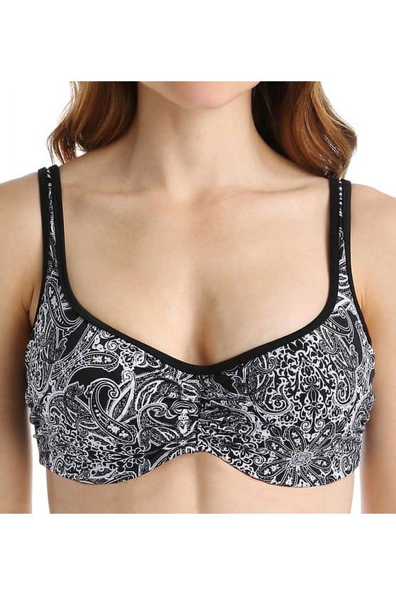 MONOCHROME PRINT Santorini Balconnet Bikini Swim Top, US 34N, UK 34JJ