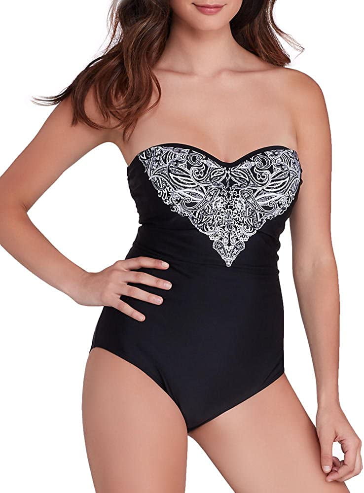 Panache MONOCHROME PRINT Santorini One Piece Swimsuit, US 34DDD/F, UK 34E