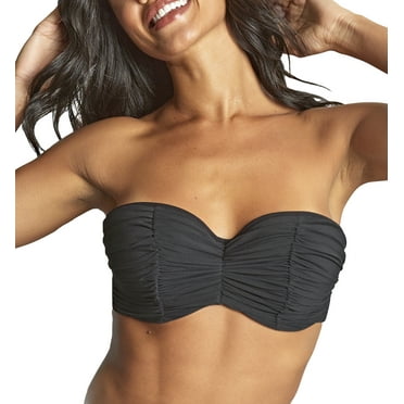 Panache Margot Bandeau Underwire Bikini Top (SW1963),38J,Tulle Black