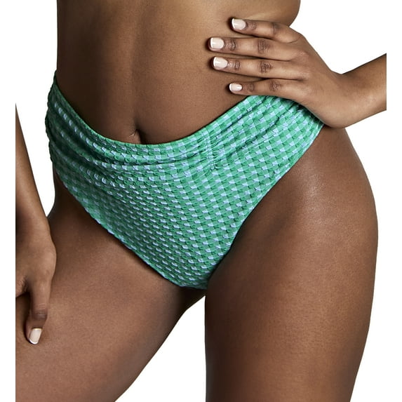 Panache Midi Gathered Swim Pant (SW1729),10-Small,Green Gingham