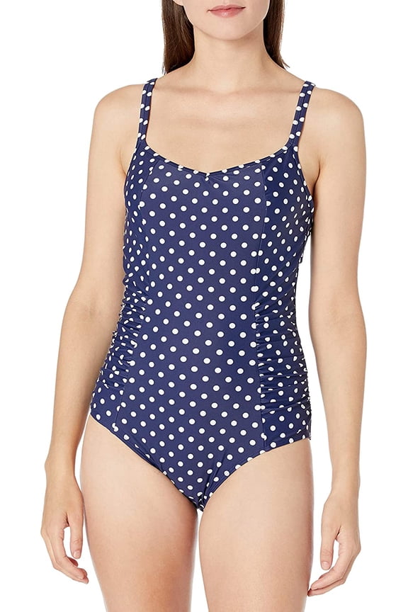 NAVY Anya Spot Balconnet One Piece Swimsuit, US 30K, UK 30H