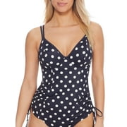 Panache NAVY/VANILLA Anya Riva Spot Tankini Swim Top, US 32DDD/F, UK 32E