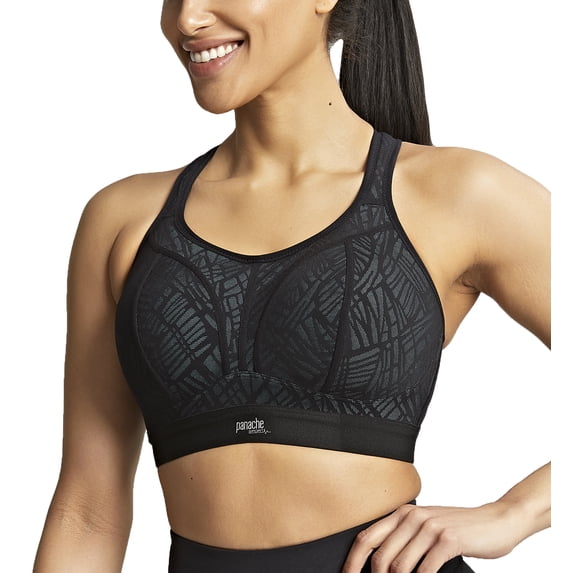 Panache Non-Wire Sports Bra (7341),34GG,Black/Ice Blue
