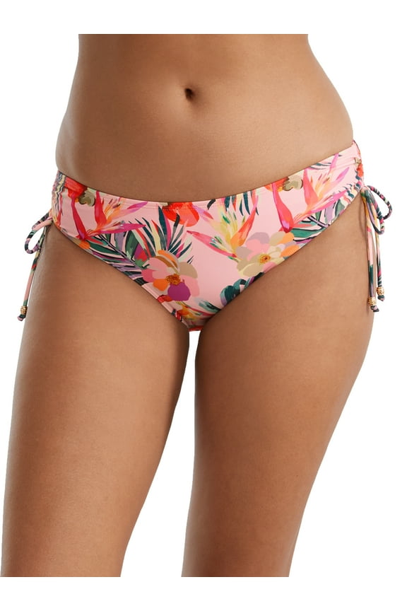 PINK TROPICAL Paradise Side Tie Midi Bikini Swim Bottom, US 3X-Large
