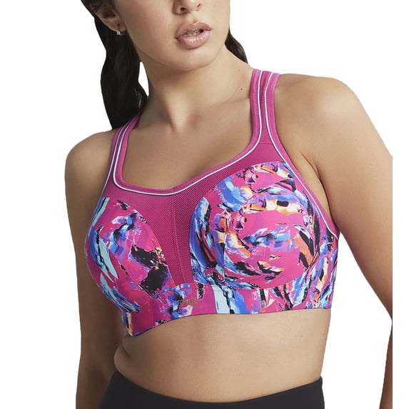 Panache Power Underwire Sports Bra (5021),40DD,Abstract Orchid