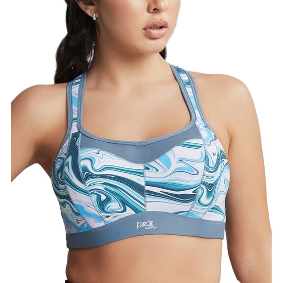 Panache Racerback Underwire Sports Bra (5021R),38D,Marble