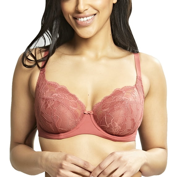 Panache Rocha Low Front Balconnet Underwire Bra (10341),38JJ,Garnet Rose
