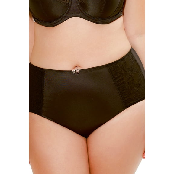 Sculptresse Women's Lace Panel Brief Black Size 5XL