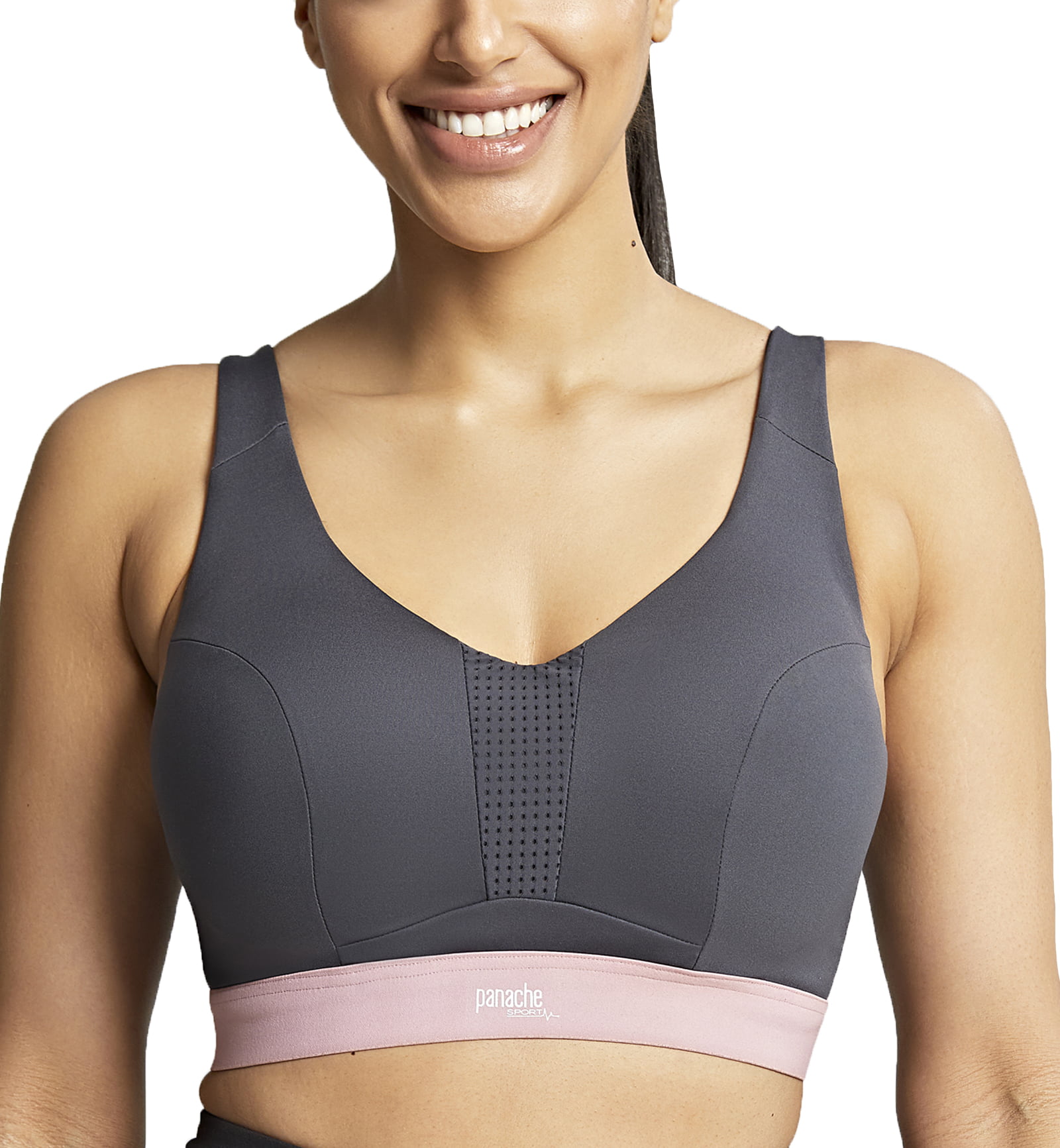 Panache Ultra Perform Non-padded Underwire Sports Bra (5022),28F,Charcoal