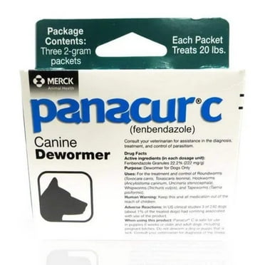 Panacur C Canine Dewormer Control of Parasites on Dogs 3 Packets