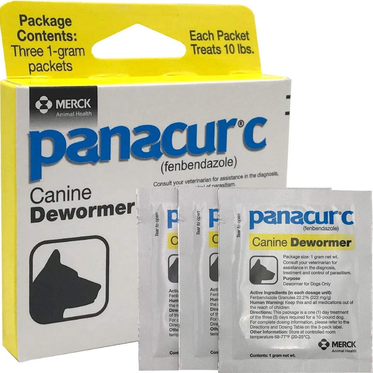 Panacur C Adult Puppy Wormer Medication Canine Dewormer for Dogs 3 Packets Each Treats 10 lbs Walmart