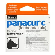 Panacur C Canine Dewormer Dogs 4 Gram Each Packet Treats 40 lbs (3 Packets), Red (IWM022815)