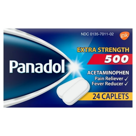 Panadol Extra Strength Caplets, Pain Reliever & Fever Reducer - 24Ct