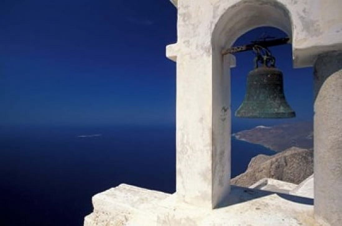 Panagia Kalamiotissa Monastery Bell Tower Cyclades Islands Greece Canvas Art - Michele Molinari DanitaDelimont (18 x 12)