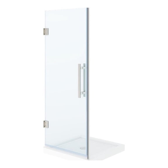 Panama 32 x 32 x 74-3/4 Alcove Shower Kit with Base and Door in Satin Nickel