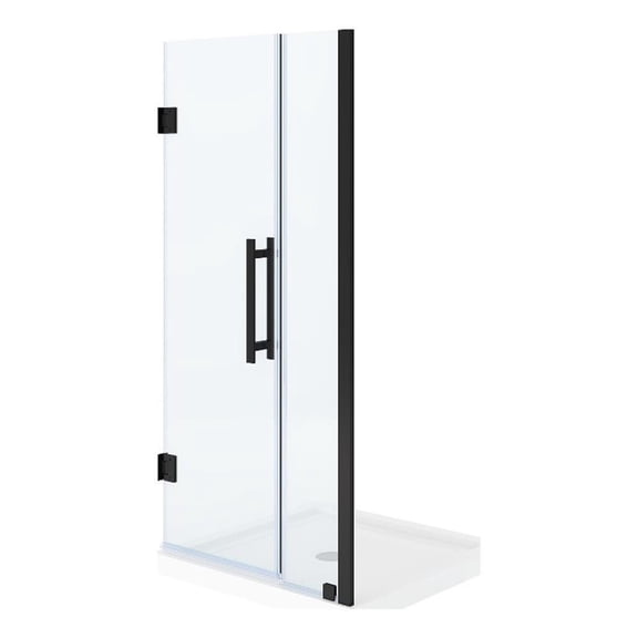 Panama 36 x 36 x 74-3/4 Alcove Shower Kit with Base and Door in Black