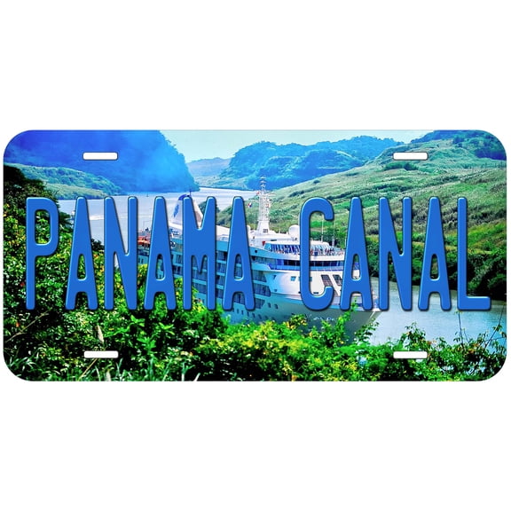 Panama Canal and Cruise ship Novelty Car License Plate