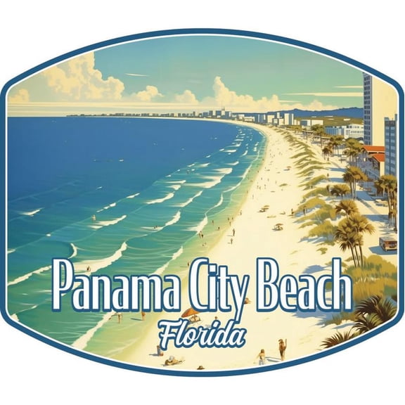 Panama City Beach Florida Souvenir Decorative Vinyl Decal Sticker (3-Inch)